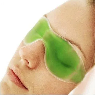 Reusable gel ice eyeshade in green colour for eye protection and cooling relief