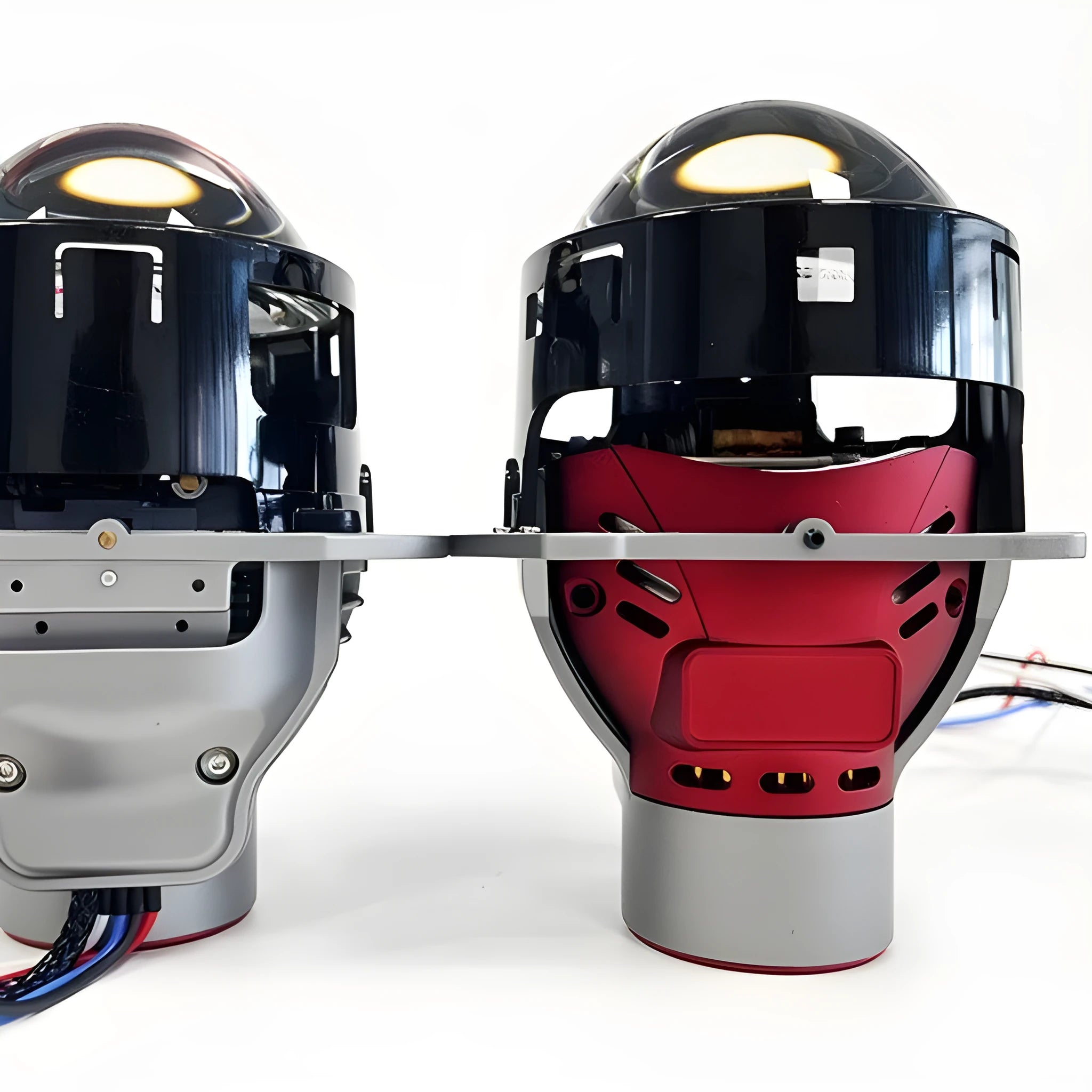 Motorcycle intelligent steering headlight with aviation aluminium housing and glass lens