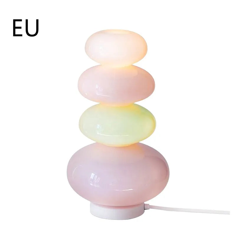Candy String Rainbow table lamp with glass shade and iron body in macaron colours