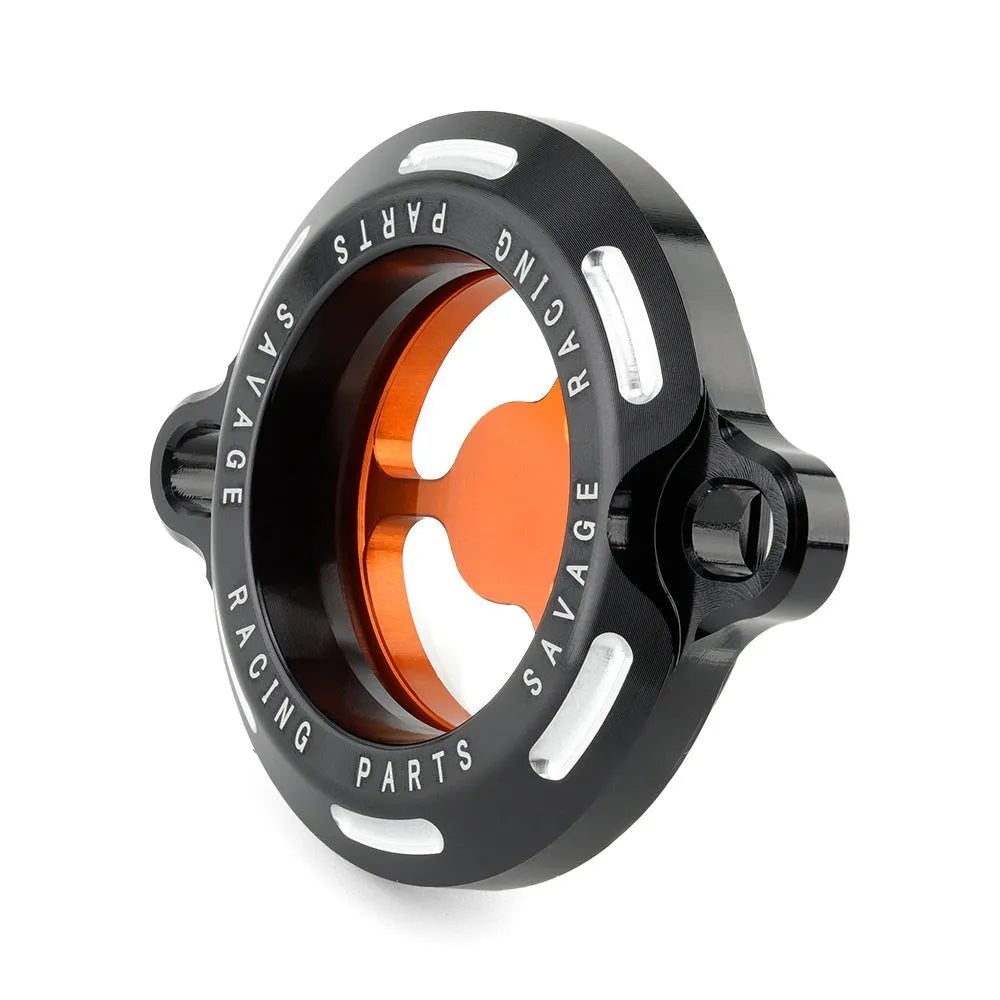 Transparent aluminium alloy oil filter cover for KTM DUKE motorcycles