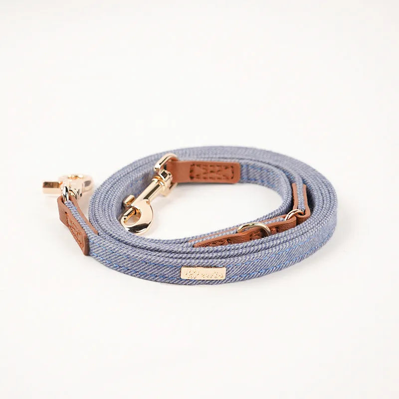 Anti-lost mohair dog collar with hand holding rope in cement gray colour for small breeds