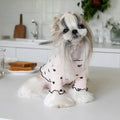 Home Vest Dog Cat New Year Christmas Dress in beige colour fabric with sweet style for pets