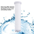 Dark matte black hand-held shower head set with filter, bracket, and hose on a white background