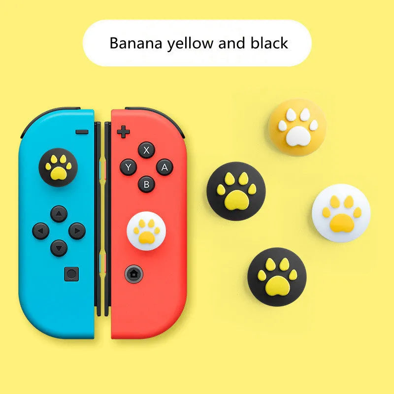 Nintendo Switch silicone joycon sleeve with four cat claw rocker caps in assorted colours