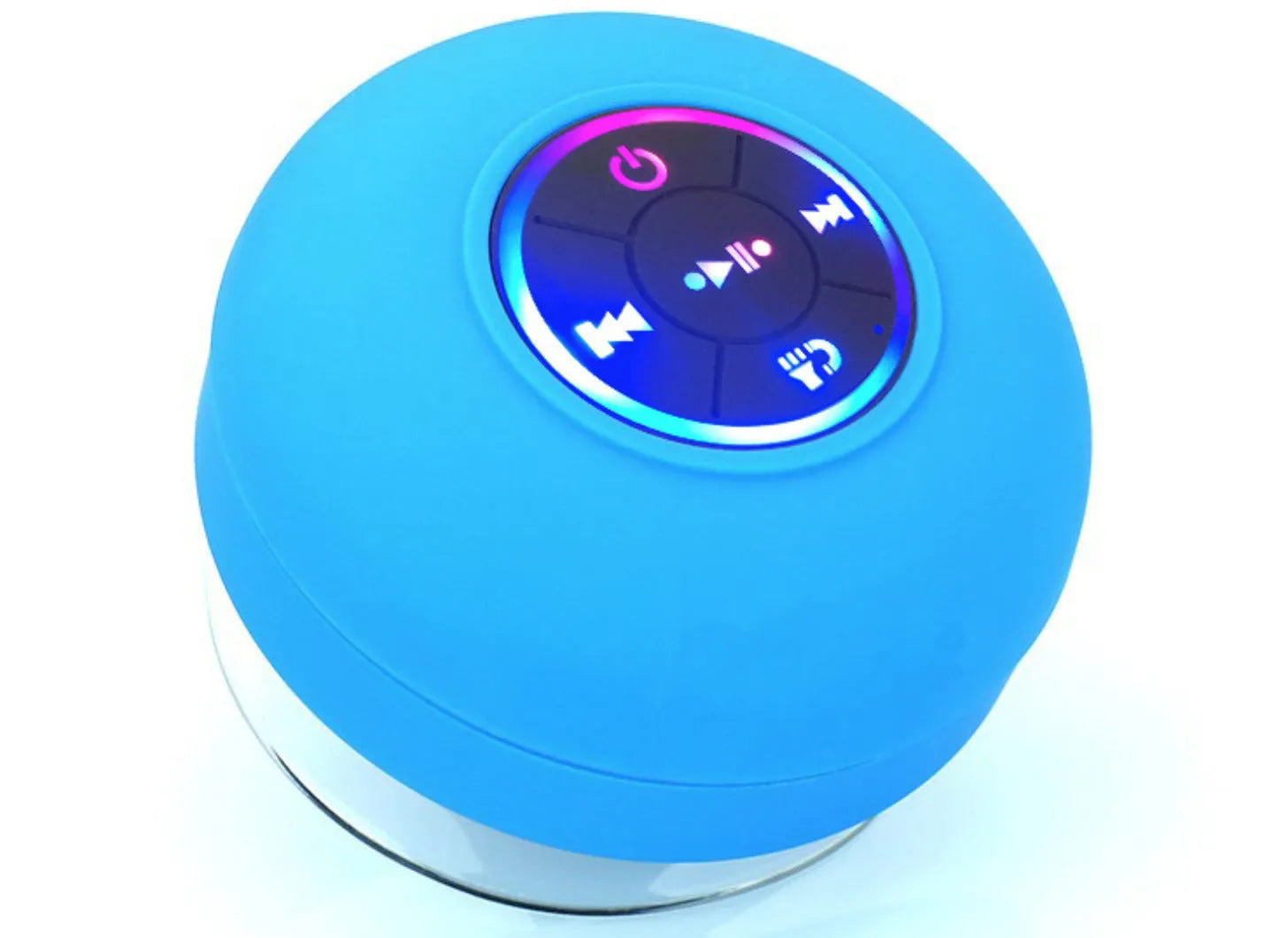 BTS07 large waterproof Bluetooth speaker with suction cup and light in six colour options.