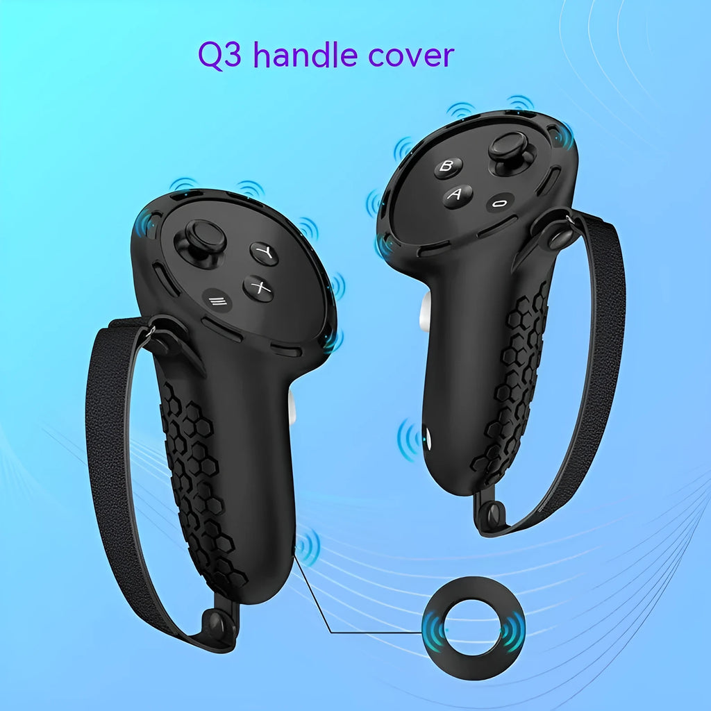 Pair of silicone protective sleeves for Meta Quest 3 VR controllers in various colour options