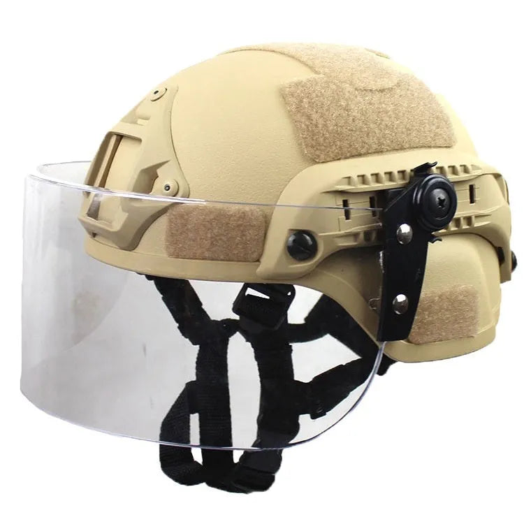 Transparent anti-riot tactical helmet with explosion-proof mask in multiple colour options