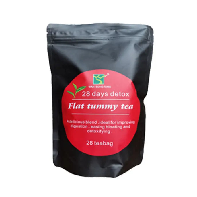 28 Days Slimming Tea Flat Belly Tea bag front view with herbal blend label