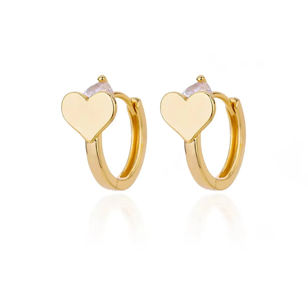 Stainless steel heart-shaped stud earrings with love design in E3127G5 colour
