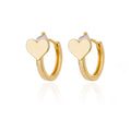 Stainless steel heart-shaped stud earrings with love design in E3127G5 colour