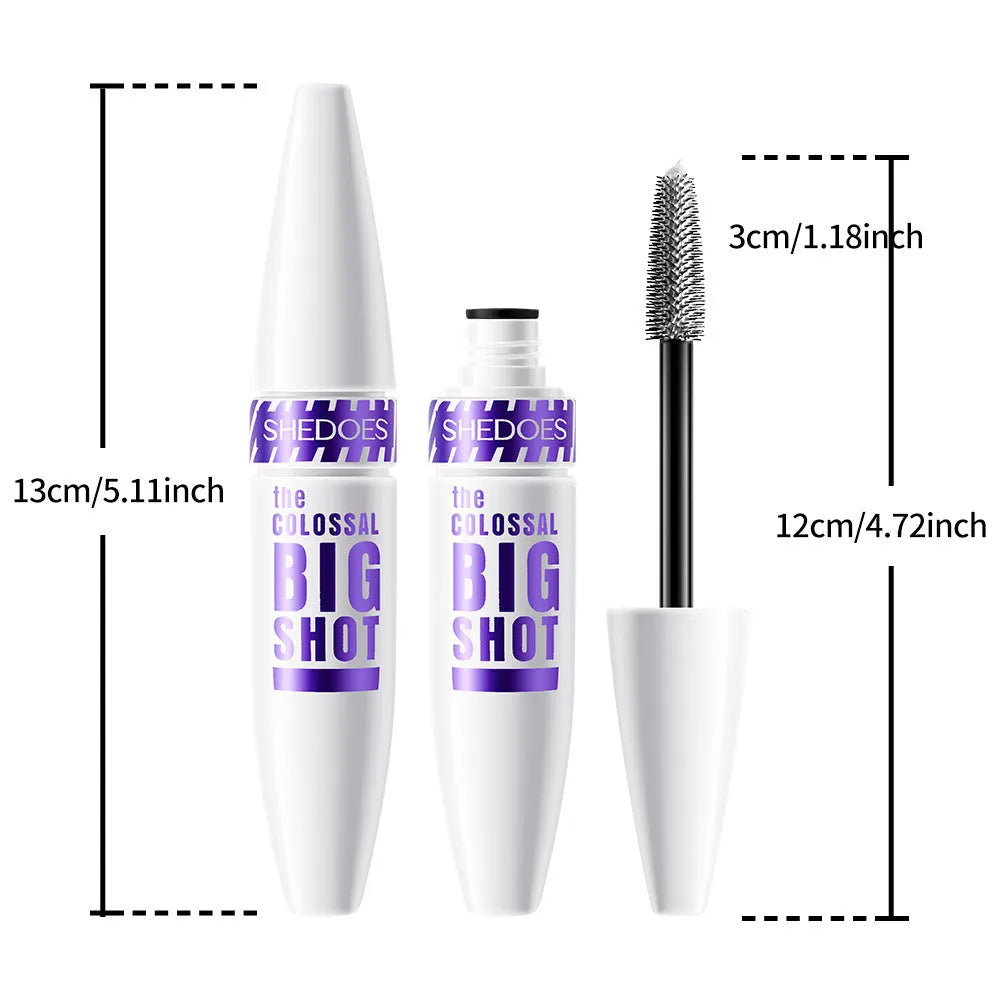 White mascara tube with waterproof sweat-proof quick-drying formula for shaping and curling lashes