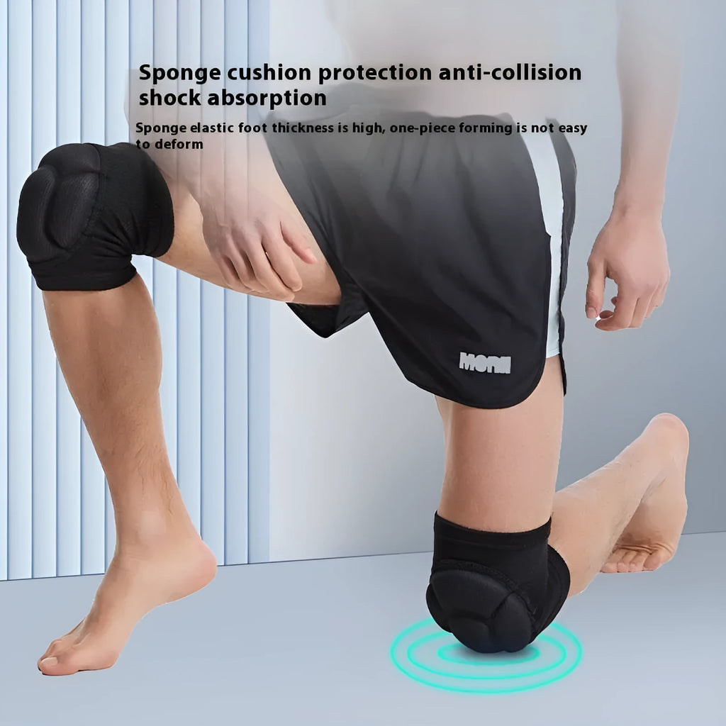 Black and blue thick sponge dance knee pads for volleyball and outdoor sports