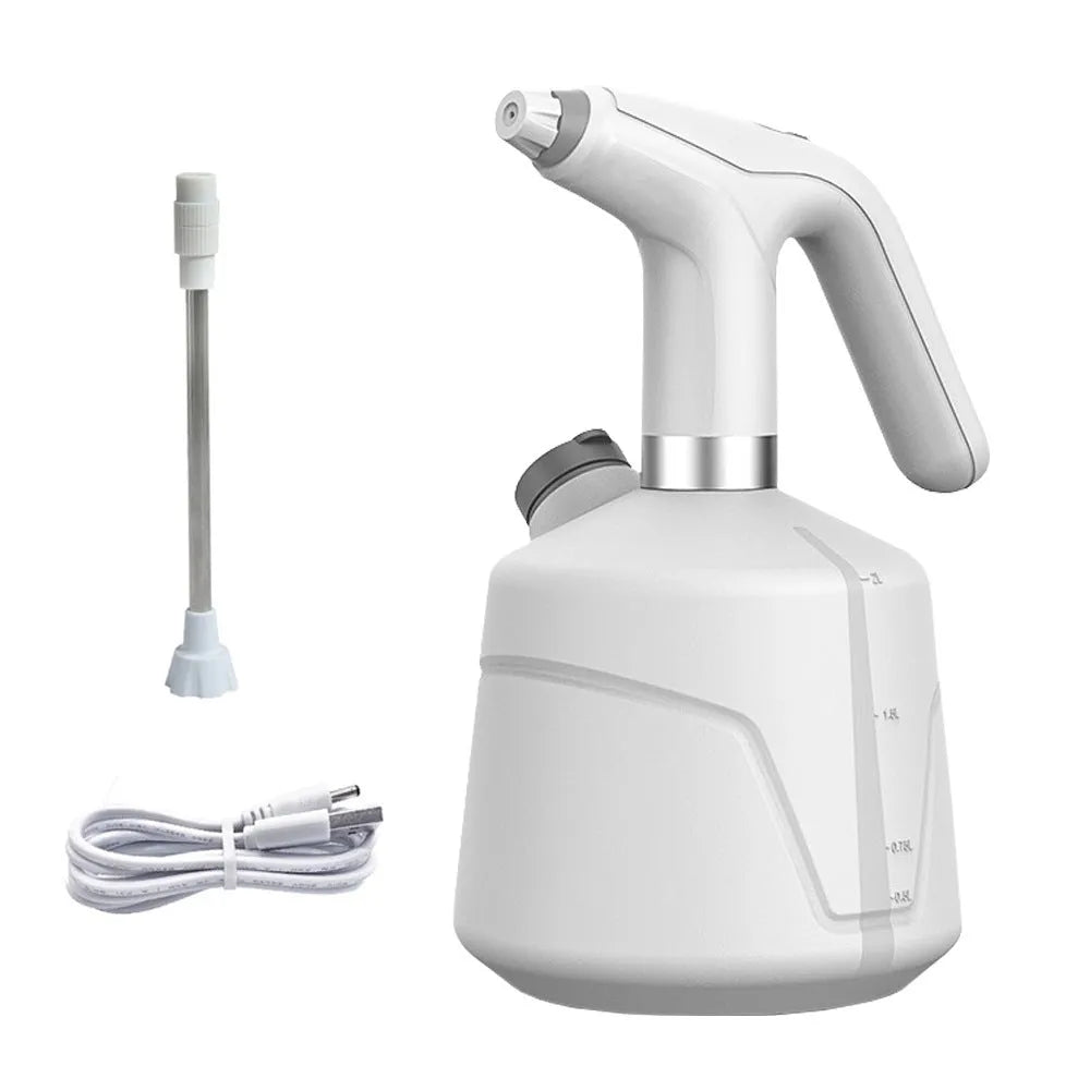 Electric watering flower sprayer 2L capacity in white plastic for gardening
