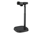 Retractable aluminium alloy phone bracket on desk with arm extended to 38cm, black colour option