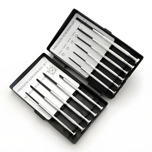 TH-6177 11-piece steel screwdriver set with crosshead and slotted bits on a white background