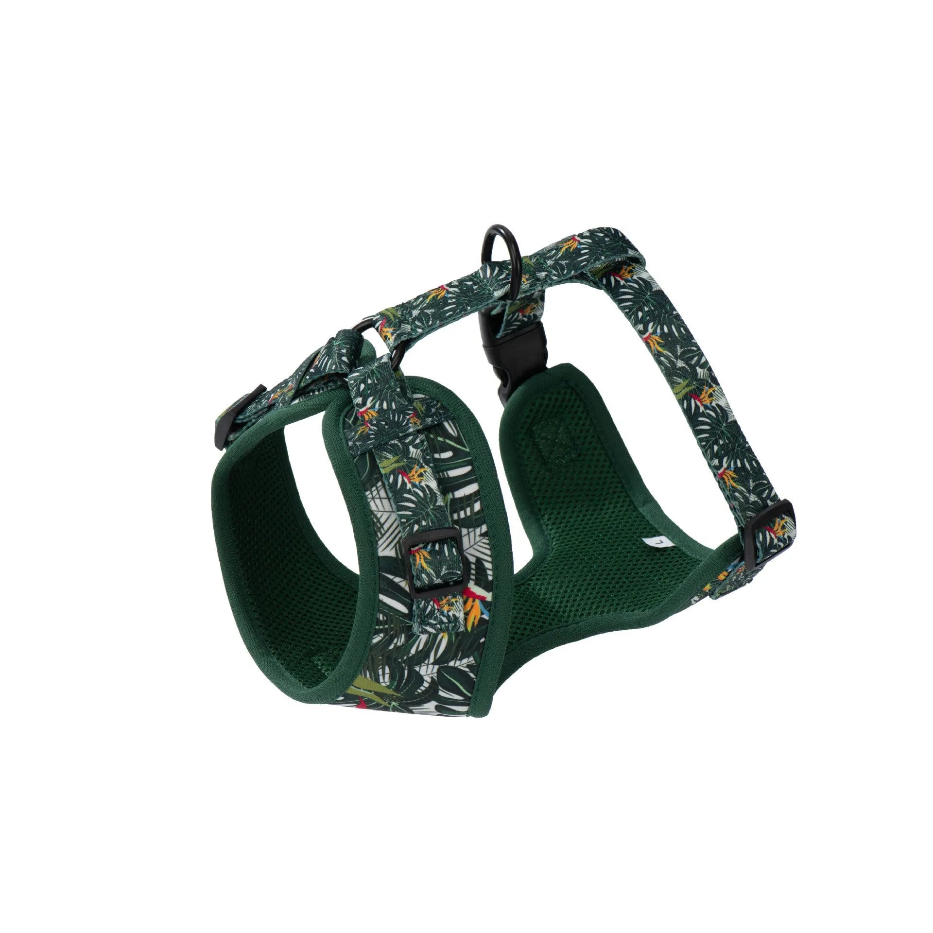 Adjustable cloth dog harness set with haulage rope, collar, waste bag, bow tie, and triangular scarf accessories
