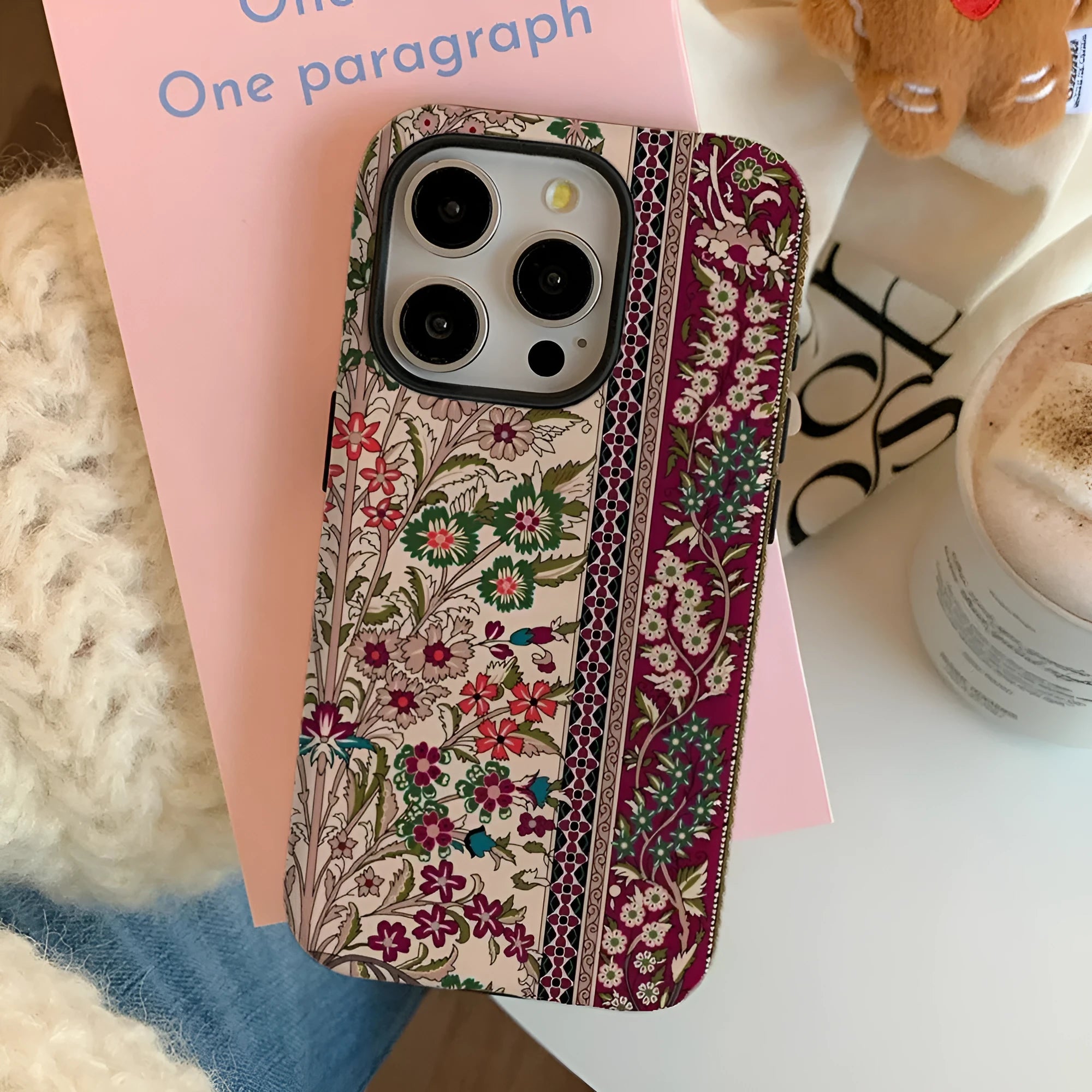 Plaid phone case with anti-fingerprint and heat dissipation for iPhone 7-16 series, frosted finish