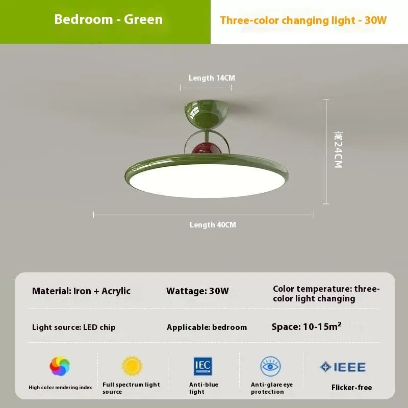 Modern Nordic style ceiling light with full spectrum eye protection LED and dimming controls