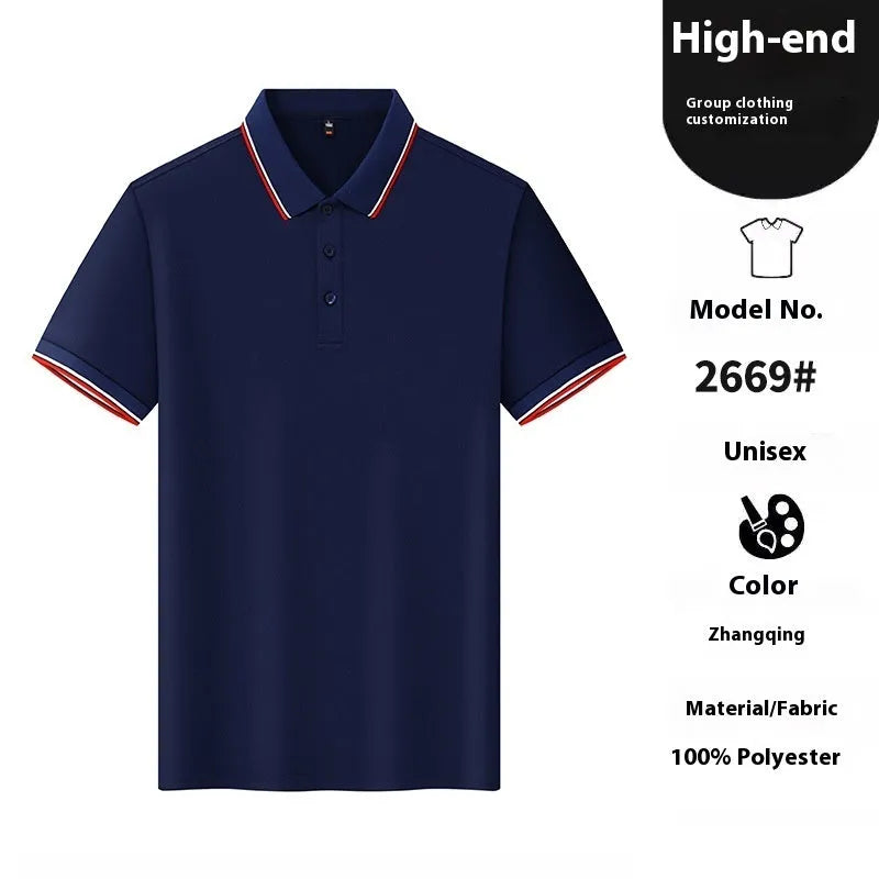 Men's short sleeve nylon polo shirt in multiple colours with straight cut design