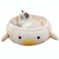 Green chick dinosaur shape cat bed with hanging straps that converts to pet hammock
