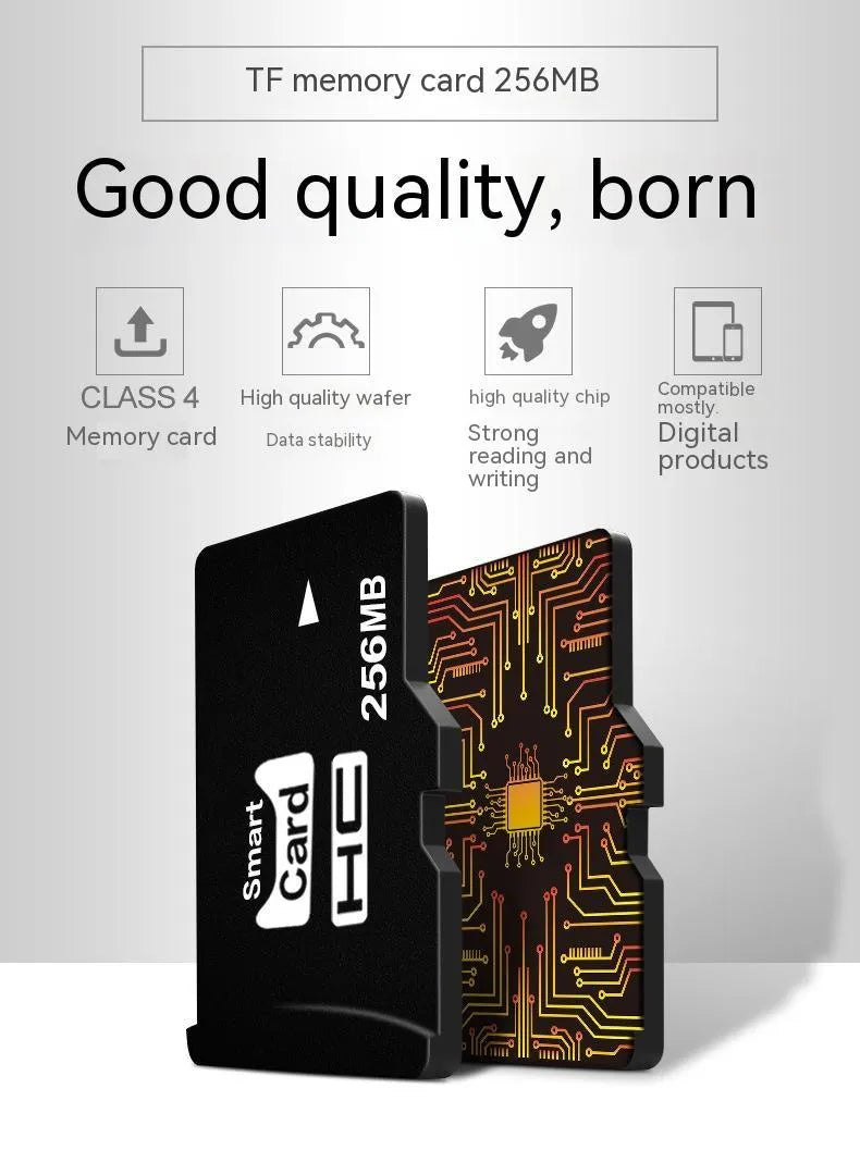 256MB TF memory card with compact 11x15x1mm dimensions for digital devices
