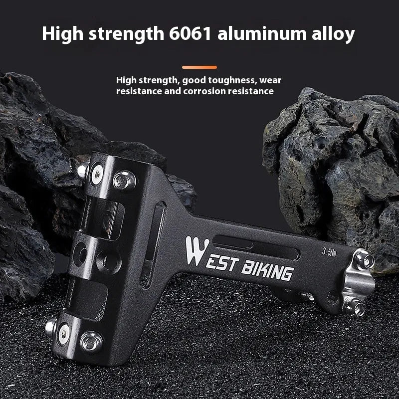 Black aluminium alloy double water bottle cage extension bracket with adjustable angle for bicycle seat post