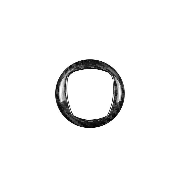 Car steering wheel with carbon fibre decorative frame in black and red colour options