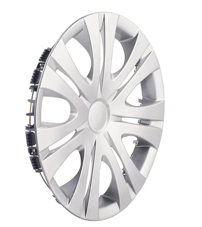 Universal monochrome wheel hub cover in ABS plastic for car decoration.