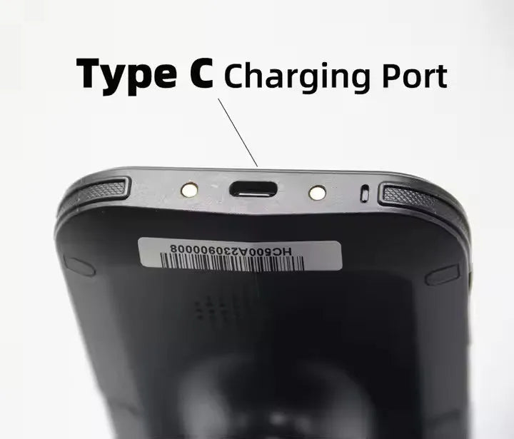 SLP-05 handheld Android UHF RFID scanner and barcode reader shown in use