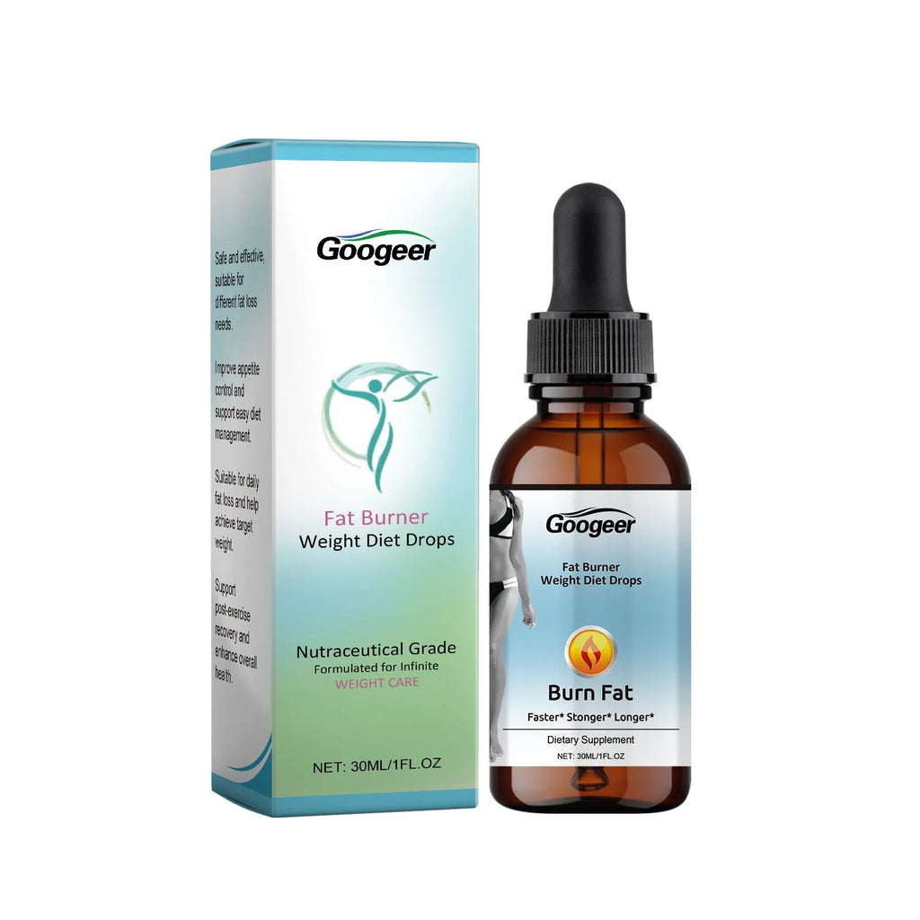 Googeer fat burner weight diet drops 30ml amber glass bottle with dropper