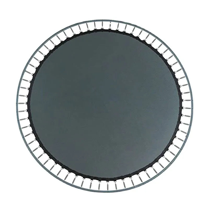 Round elastic bungee fabric sheet for trampolines with button fasteners around edge