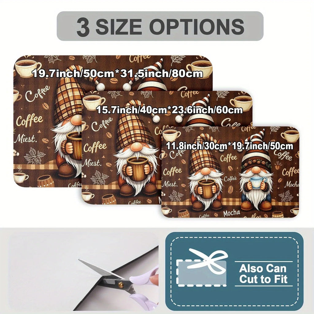 Square PVC kitchen draining pad with K Coffee Time letter design, 40x50cm size