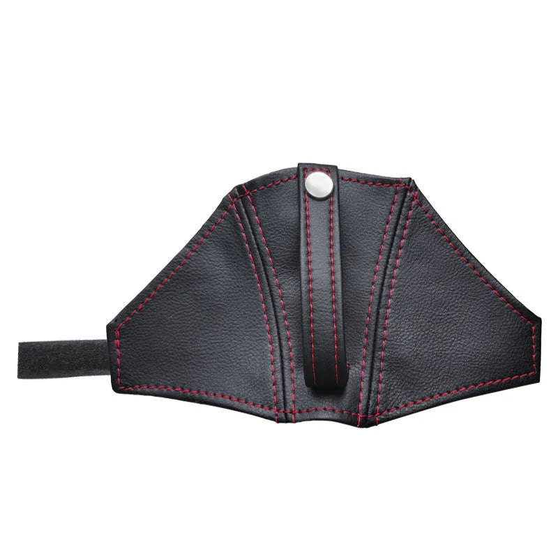 Black leather racing harness shoulder strap cover with limit buckle for RECARO and Bride seats