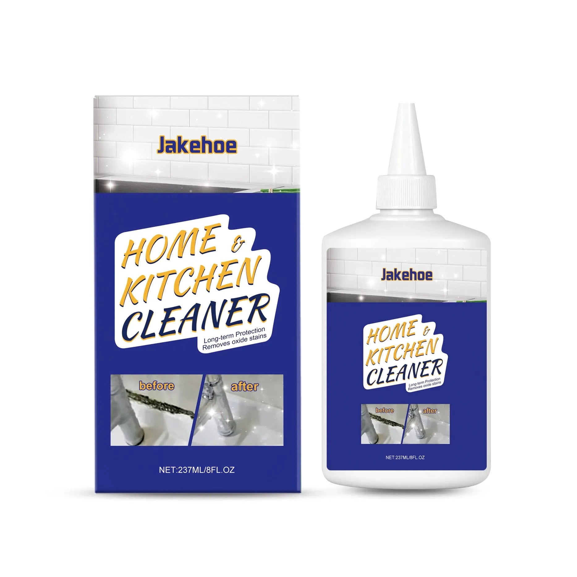 Household decontamination gel bottle with 237ml capacity for kitchen and bathroom cleaning
