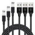 Braided Micro USB fast charging cable for Android phones in black and white.