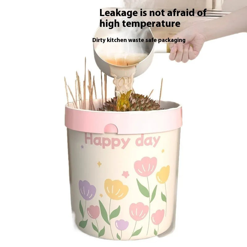 Pink degradable drawstring garbage bag with argy wormwood mosquito repellent formula.