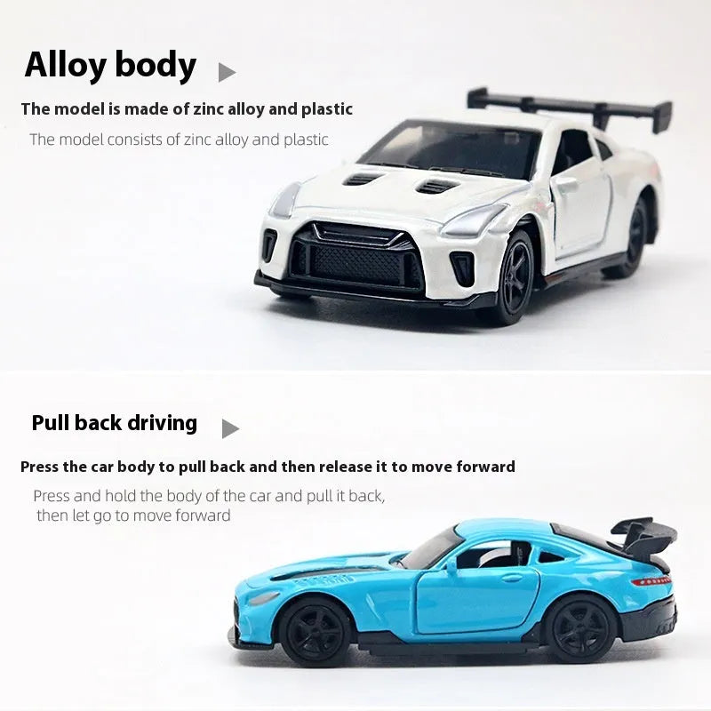 Mini alloy sports car model toy 1:50 scale random colour bagged pack for youth collectors