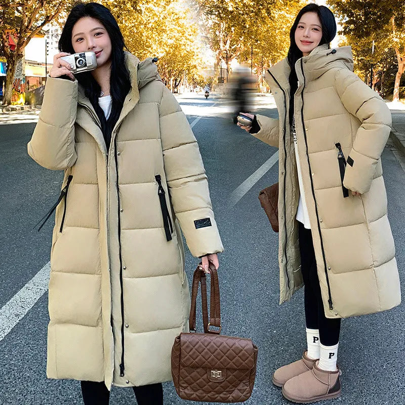 Men's Korean style cold-proof polyester jacket in white, black or khaki colours