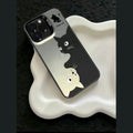 Cute black cat hard shell PC phone case for Apple iPhone 16 Pro Max, back view, anti-fingerprint coating