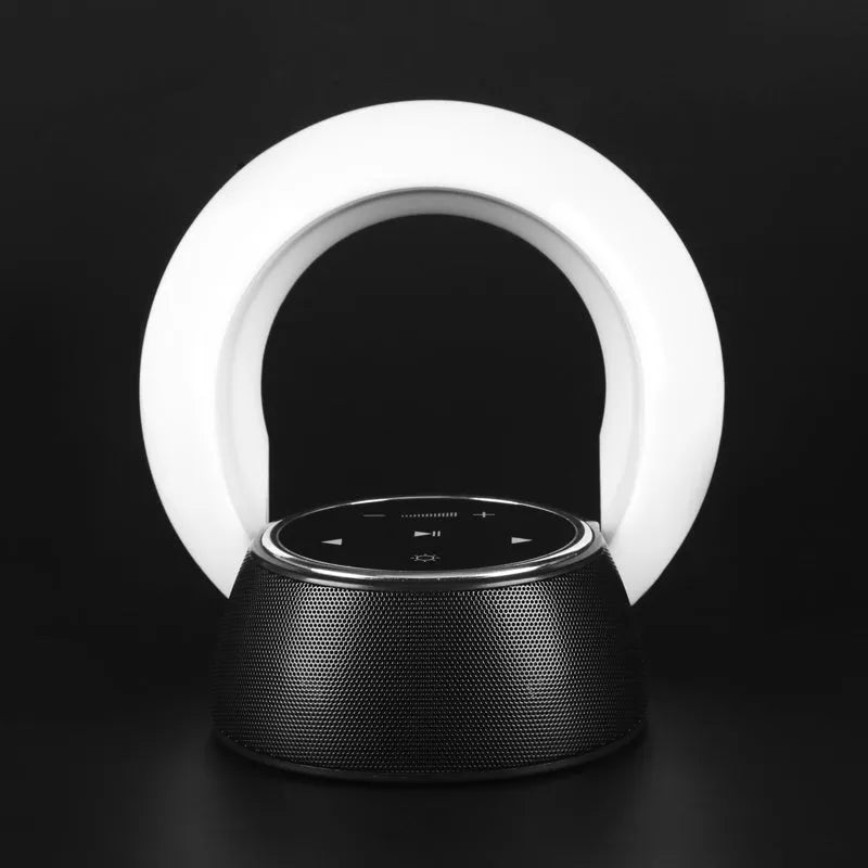 Creative Bluetooth subwoofer stereo speaker LED desk lamp with folding design and touch controls