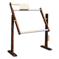 Adjustable height pine wood cross stitch frame in log colour small on desktop