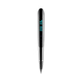 Black and silver lossless recording pen with OLED display screen on a white background