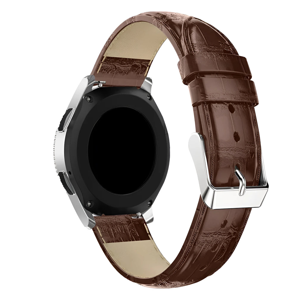Genuine leather active watch band for Samsung Galaxy Watch 46mm in black
