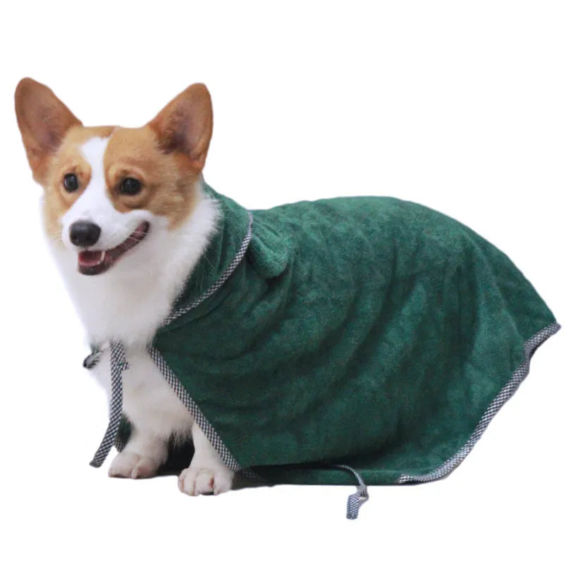 Grey and green ultra fine fibre pet towel for dogs and cats in three sizes