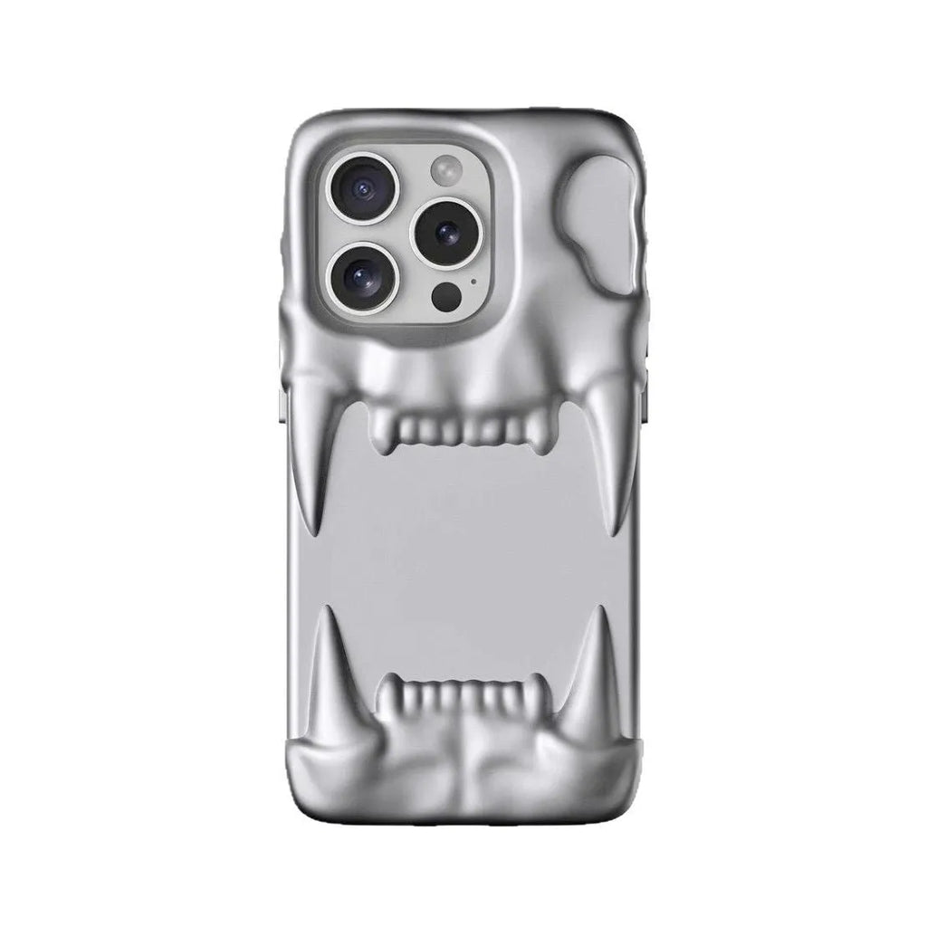 Creative hollow tiger tooth frosted TPU phone case for iPhone, heat dissipation design, multiple colour options