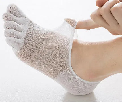 Modal five-finger ultra-thin breathable boat socks in solid colour, free size, invisible low-cut design for spring summer