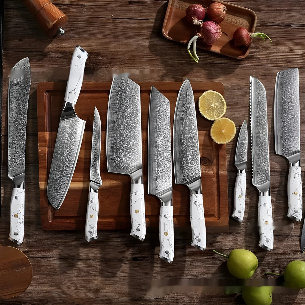 Damascus VG10 steel combined chef's knife with 21cm blade for kitchen use