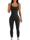 Beige women's suspender tank top tights with long sleeves, button details, and an elasticated waist.