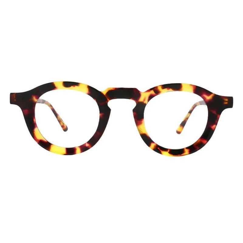 Hip-hop fashion glasses with plate frame, full rim box design, and sebum colour stitching in one of five colour options