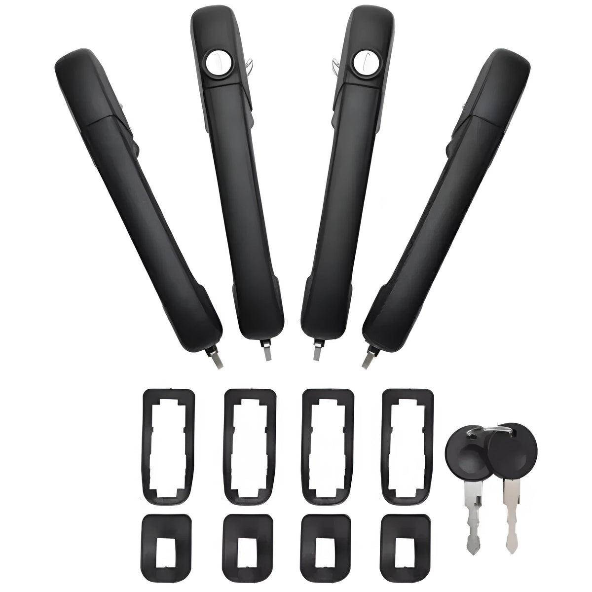 Black plastic car door handle set for SANTANA models, part number 173898081s